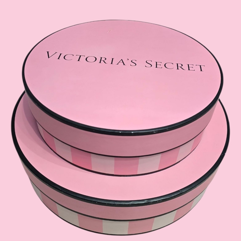 Victoria's Secret Pink and White Striped Gift Boxes
